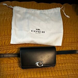 Coach Black Belt Bag with Silver Accent